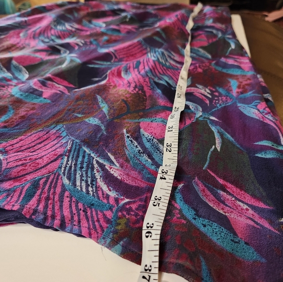 Robbie Bee Vintage Silk Shift Dress Botanical Pattern Sz 12 Vacation Resort - Picture 8 of 9